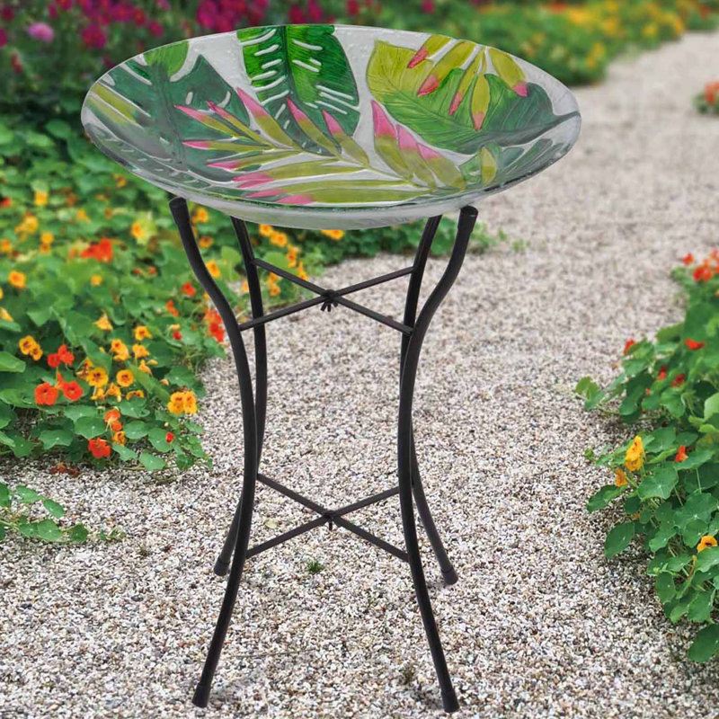 Sol 72 Outdoor Outdoor 18" Glass Bird Bath Wayfair.co.uk